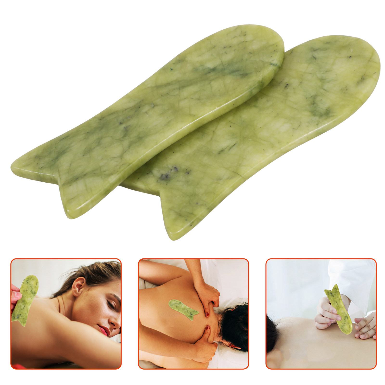 Spa Wellness Massage - 2Pcs Natural Jade Gua Sha Scraping